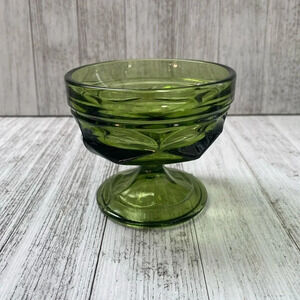 Vintage Green Indiana Glass dessert bowl